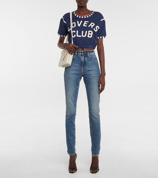 SAINT LAURENT Structured Heel Sandals In Black