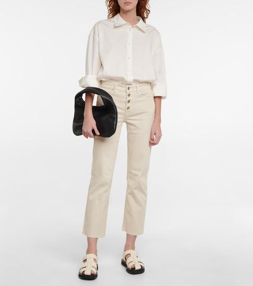 THE ROW Off-white Leather Fisherman Flat Sandals In Ivory