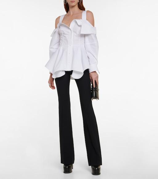 ALEXANDER MCQUEEN Tailored Wool Trousers Featuring Flared Hem In Black