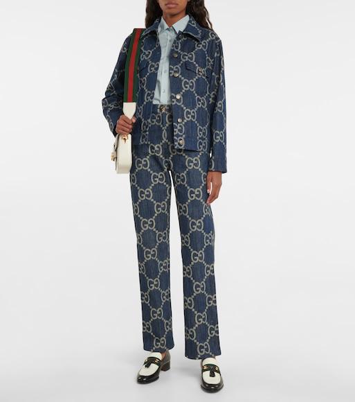 GUCCI Jumbo Gg Oversized Denim Jacket In Blue