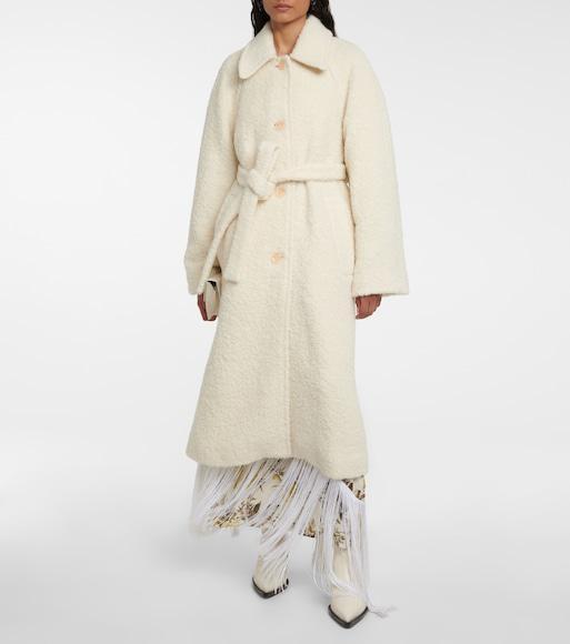 ACNE STUDIOS Floral-print Asymmetric Fringed Skirt In Beige