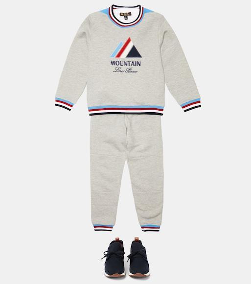 LORO PIANA Knit Lace-up Runner Sneakers In Blue Navy