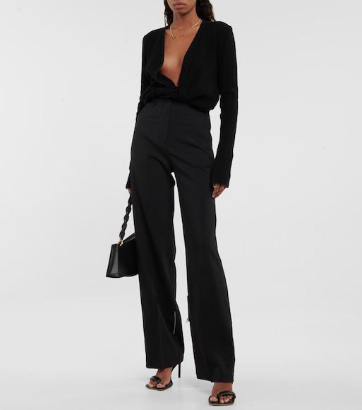 JACQUEMUS Astouin High-rise Straight Wool Pants In Black