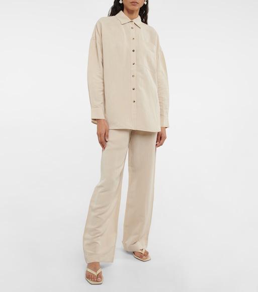 TOTÊME The Flip Flop Cream Crocodile-effect Leather Sandals In Sand Croco