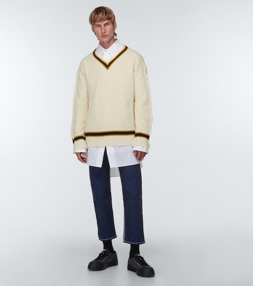 MARNI V-neck Knitted Jumper In Multicolor