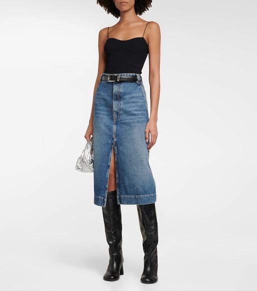 KHAITE Benny Leather Belt In Black