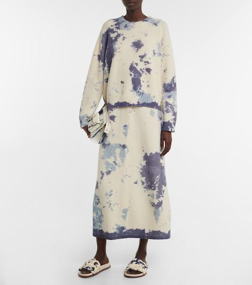 CHLOÉ Kacey Tie-dye Woven Slides In Multicoloured