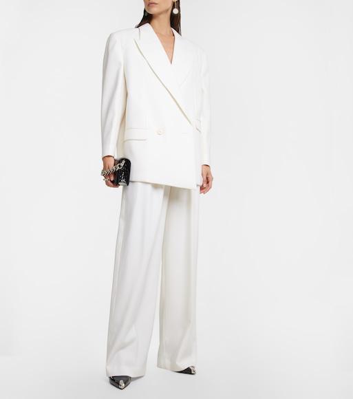 ALEXANDER MCQUEEN Oversized-shoulder Wool Suit Jacket In White