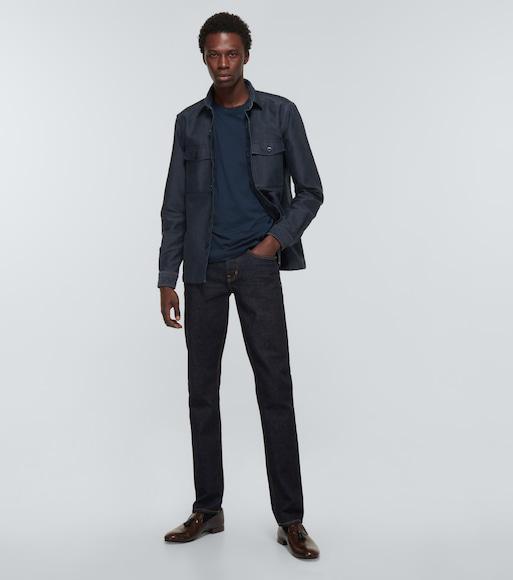 TOM FORD Black Stretch Cotton V-neck T-shirt