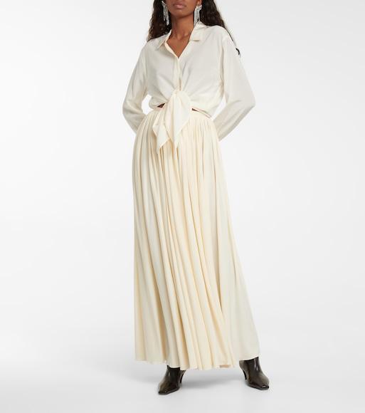 SAINT LAURENT Silk Crêpe De Chine Shirt In White