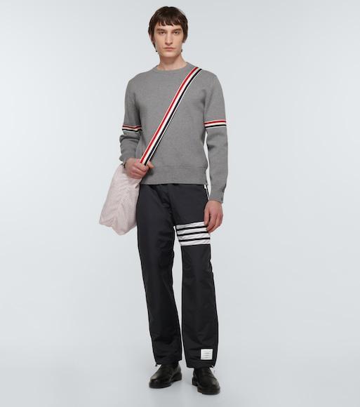 THOM BROWNE 4-bar Nylon Trackpants In Blu