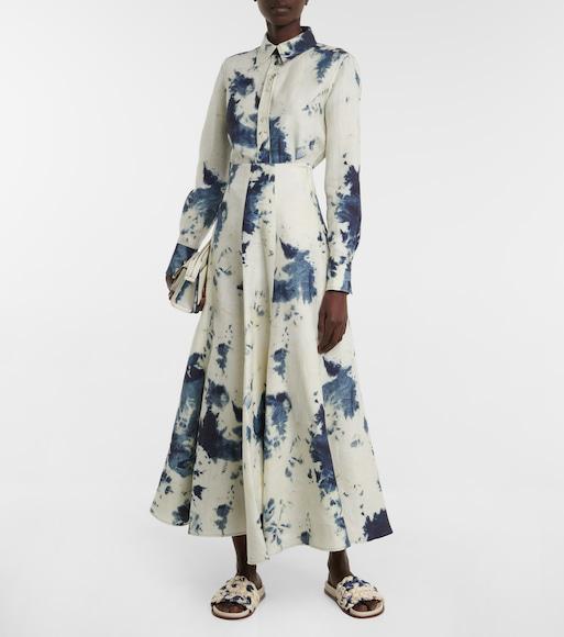 CHLOÉ Kacey Tie-dye Woven Slides In Multicoloured