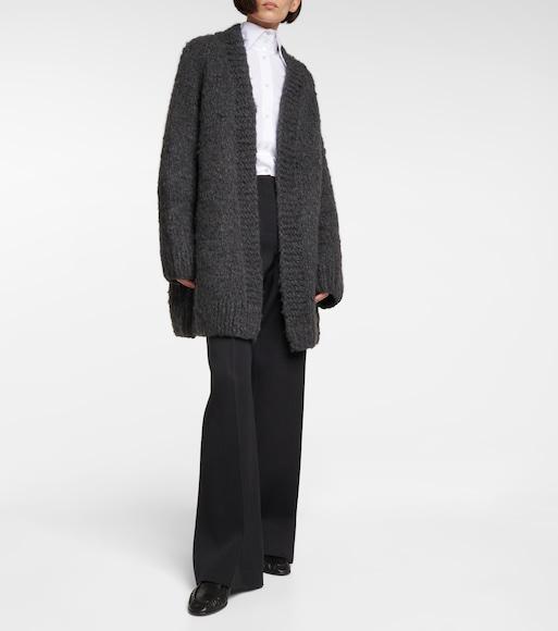 THE ROW Pipa Wool And Silk Wide-leg Pants In Black