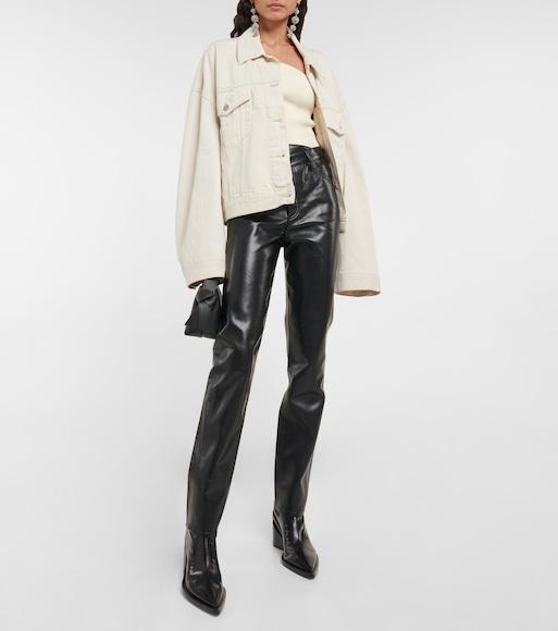 AGOLDE Recycled Leather Kick Boot With Modern Silhouette In Black