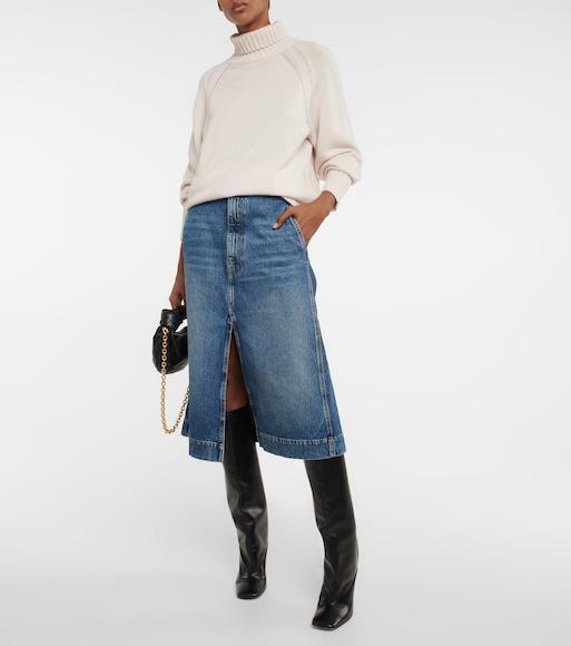 ATTICO Sienna Calfskin Stiletto Knee Boots In Black