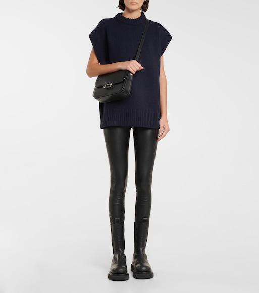 WOLFORD Estella Faux Leather Leggings In Black