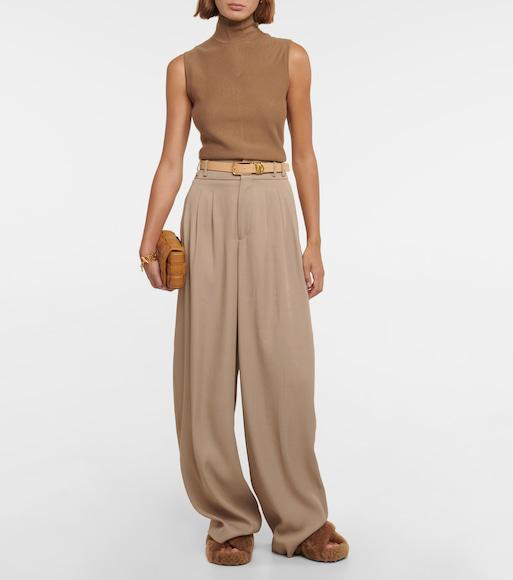 MAX MARA Kiss Wool-blend Turtleneck Sweater Vest In Cammello