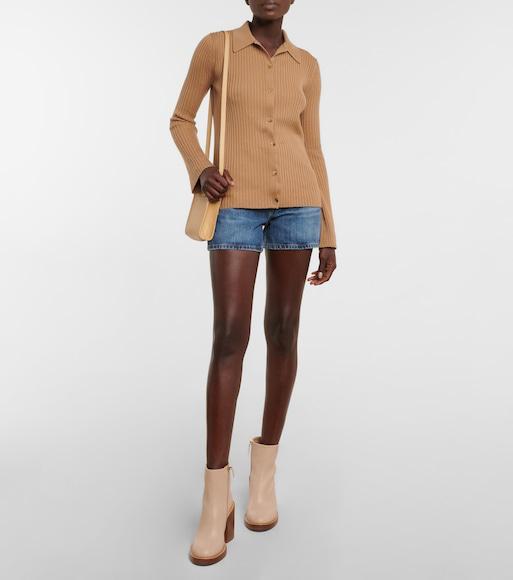 CHLOÉ Mid Wash Kadovar Denim Shorts In Mittelblauer Denim