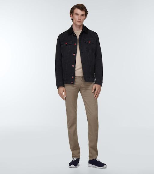 KITON Embroidered Logo Low-top Sneakers In Navy