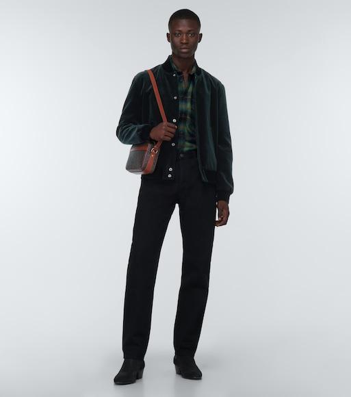 SAINT LAURENT Giubbotto Teddy In Velluto Di Cotone Verde In Green