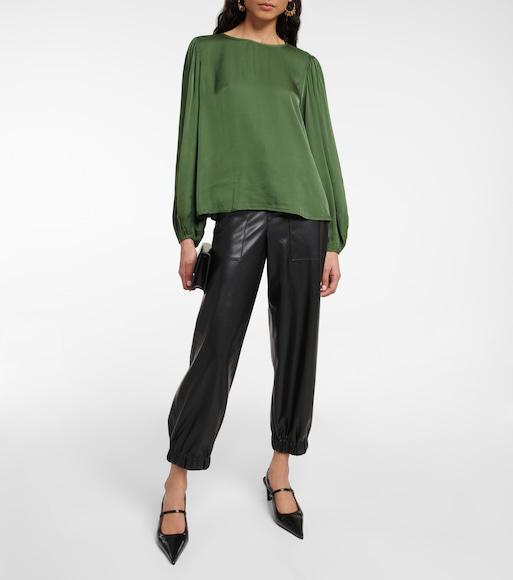 TOTÊME Toteme Sharp Pointed Toe Croc Embossed Slingback Pump In Black