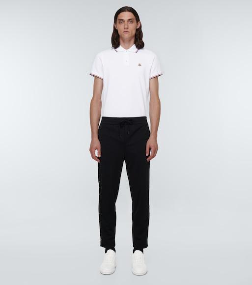MONCLER White Cotton Short-sleeved Polo T-shirt
