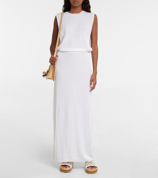 CHLOÉ Wavy Crocheted Platform Slides In Ivory