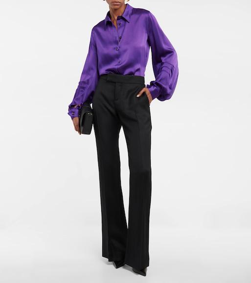 TOM FORD Flared-leg Tailored-cut Trousers In Black