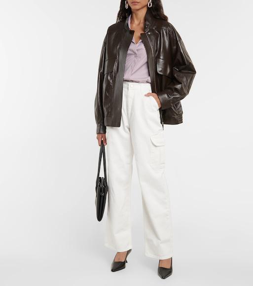 THE ROW Square Toe Smooth Calfskin Leather Pumps In Black