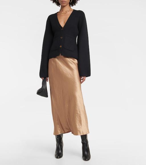 KHAITE Scarlet Knitted Cardigan In Blue