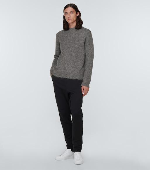 JIL SANDER Alpaca Blend Bouclé Sweater In Grey