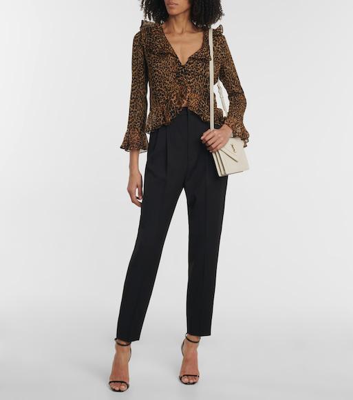 SAINT LAURENT Structured Heel Sandals In Black