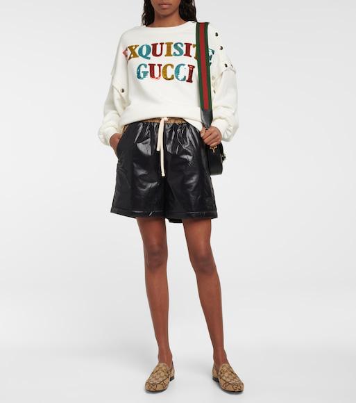 GUCCI 1955 Horsebit Mini Grained-leather Shoulder Bag In Black