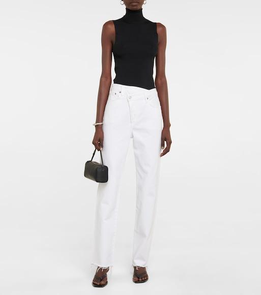 AGOLDE Criss Cross Jeans In Milkshake White