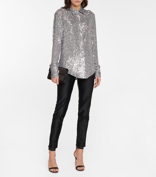 TOM FORD Skinny Glossy Compact Jersey Pants In Black