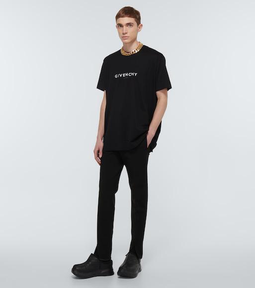GIVENCHY Logo Print Cotton T-shirt In Black