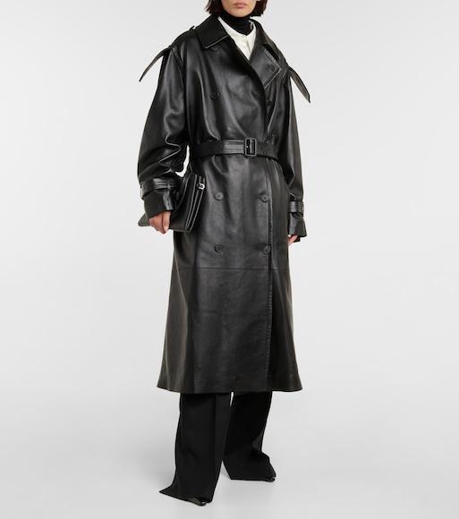 THE ROW Square Toe Smooth Calfskin Leather Pumps In Black