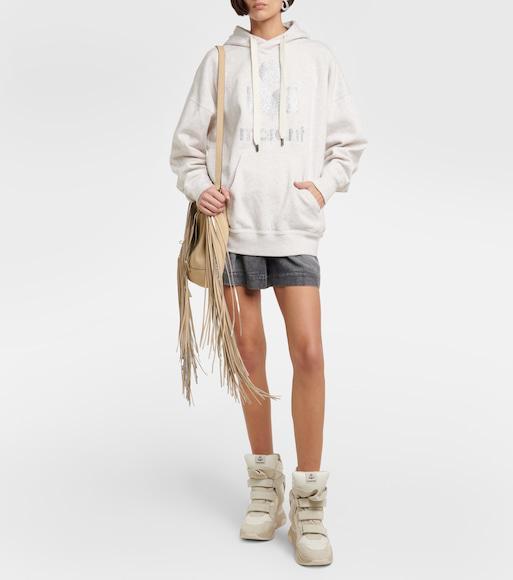 ISABEL MARANT ÉTOILE Isabel Marant Etoile White Hoodie With Tonal Logo Print In Cotton Blend Woman
