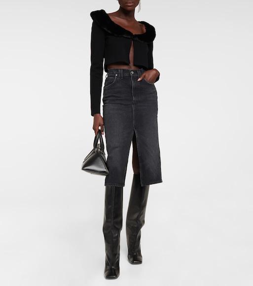 ATTICO Sienna Calfskin Stiletto Knee Boots In Black