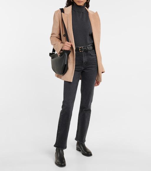 AGOLDE Ren High-rise Cropped Straight Jeans In Black