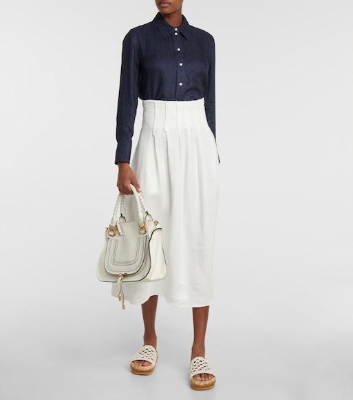 CHLOÉ Wavy Crocheted Platform Slides In Ivory