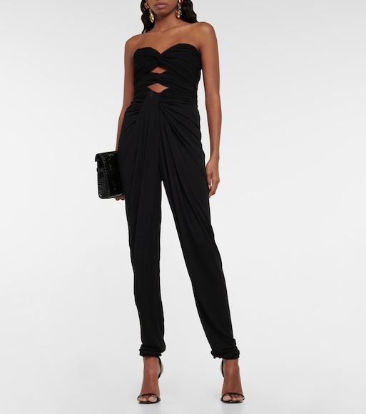 SAINT LAURENT Structured Heel Sandals In Black