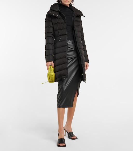 MONCLER Black Flammette Down Jacket In Nylon Technique