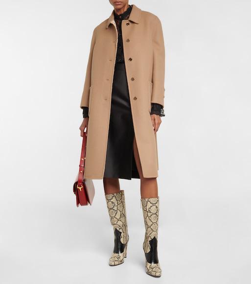 GUCCI Double-faced Wool And Silk Coat In Multi