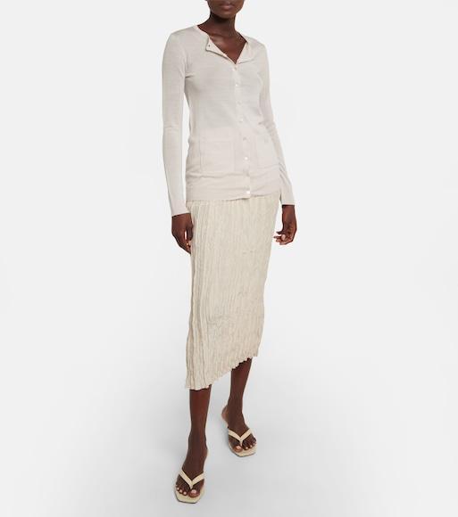 TOTÊME The Flip Flop Cream Crocodile-effect Leather Sandals In Sand Croco