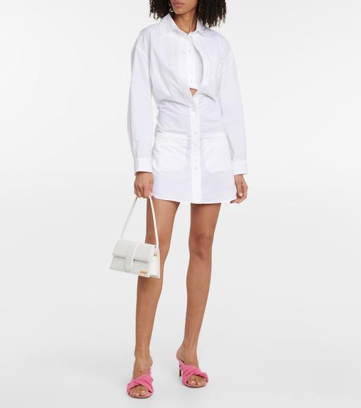 JACQUEMUS Les Mules Bagnu Sandals In Pink Leather