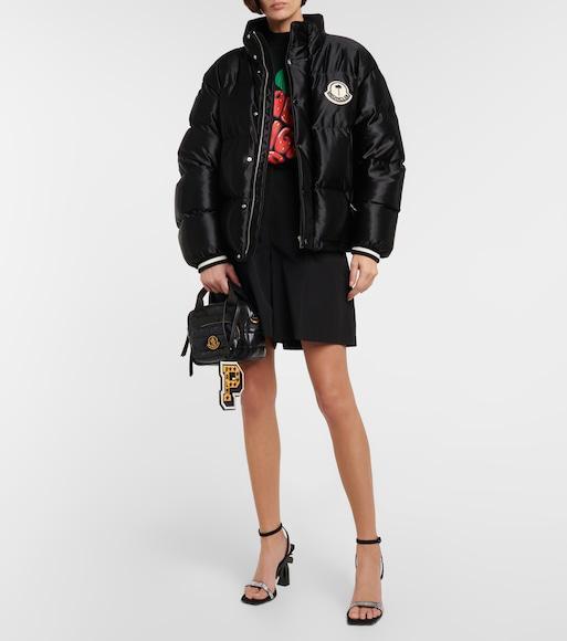 PALM ANGELS Palm Embellished Suede Sandals In Black Glittered