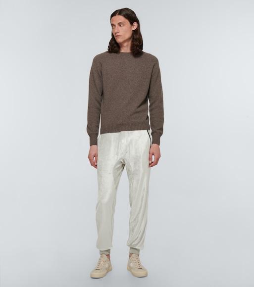 TOM FORD Off-white Nylon Cambridge Low-top Sneakers In White Beige Ivory