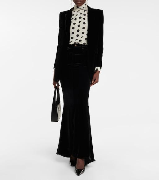 SAINT LAURENT Single-breasted Velvet Tuxedo Jacket In Black