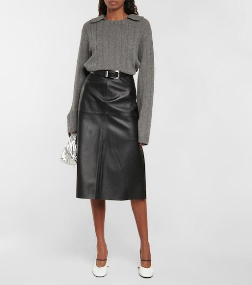 KHAITE Benny Leather Belt In Black